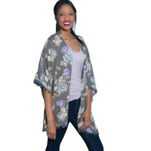 Umgee Fringe Cardigan Women's Size M/L ASO Alisa Fuller CMT Music City Peasant